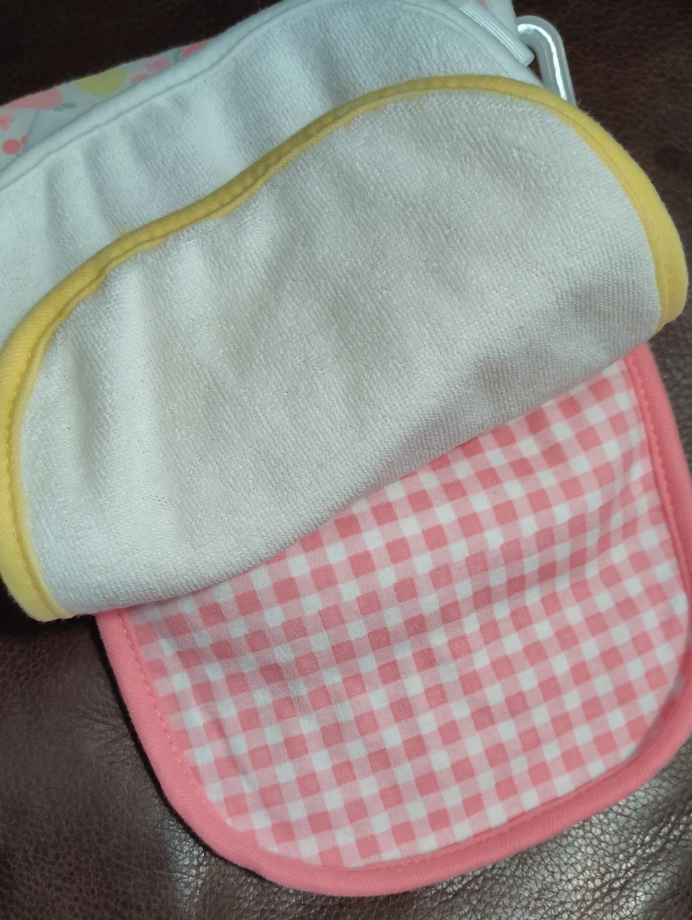 Nwt Kids Fruit Print Bib Set - Pink/Yellow/White $20